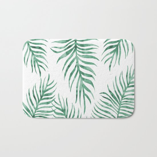 Fern Pattern Green Bath Mat