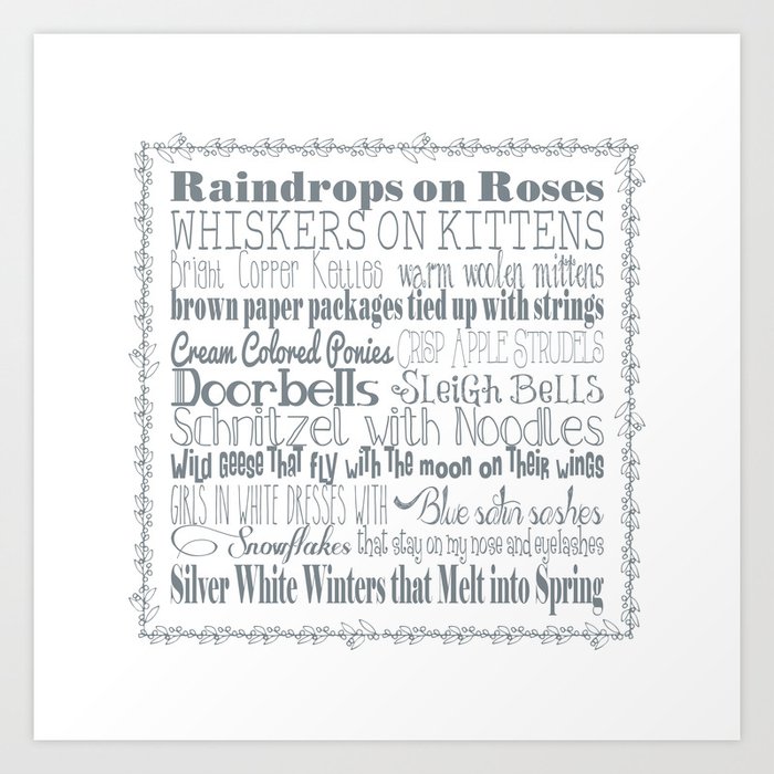 A Few Of My Favorite Things Silver Art Print By Tiffanydawnsmith