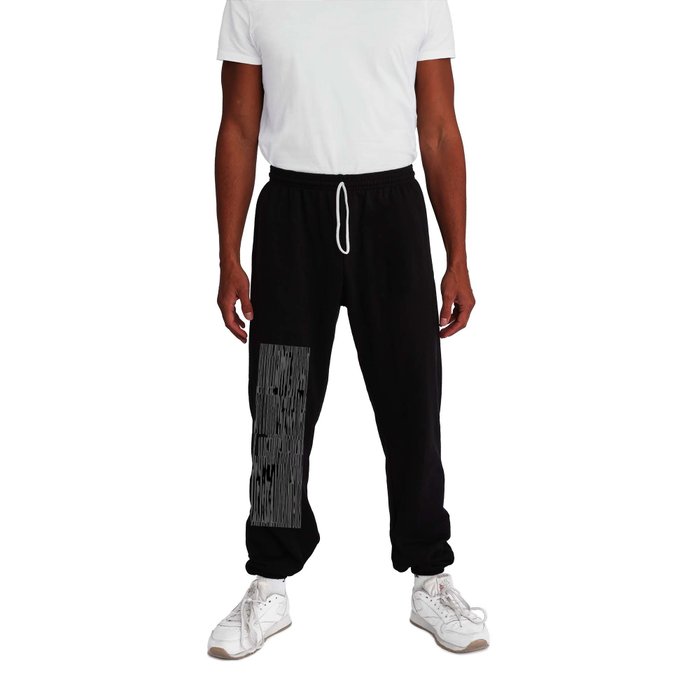 Black and White Lines | Inverted Mid Century Modern Abstract Sweatpants