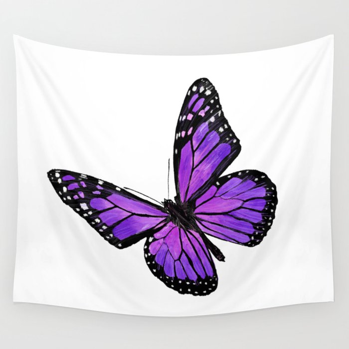 Purple butterfly Wall Tapestry