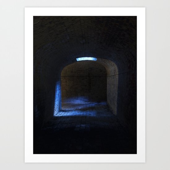 The tunnel in blue Art Print