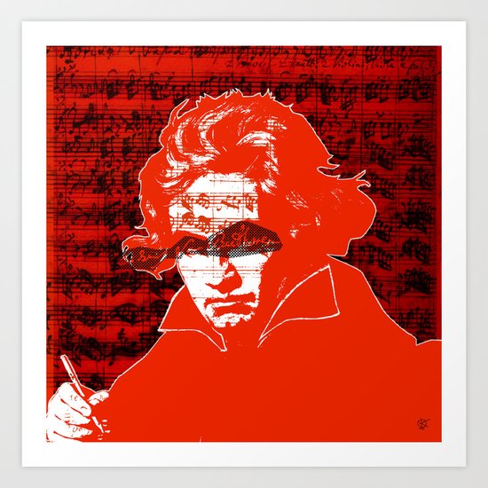 Ludwig van Beethoven · red10 Art Print