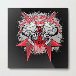 Metal Heavy Rock Skull Chopper Biker Concert Metal Print