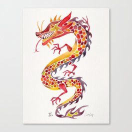 Chinese Dragon – Fiery Palette Canvas Print