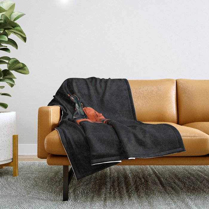 Meditation Robot Monk by Tobe Fonseca Throw Blanket