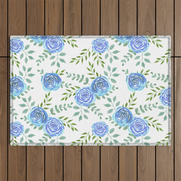 Blue roses or rosa symbolise secret or unattainable love Outdoor Rug