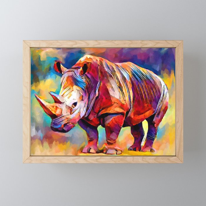 Rhinoceros Framed Mini Art Print