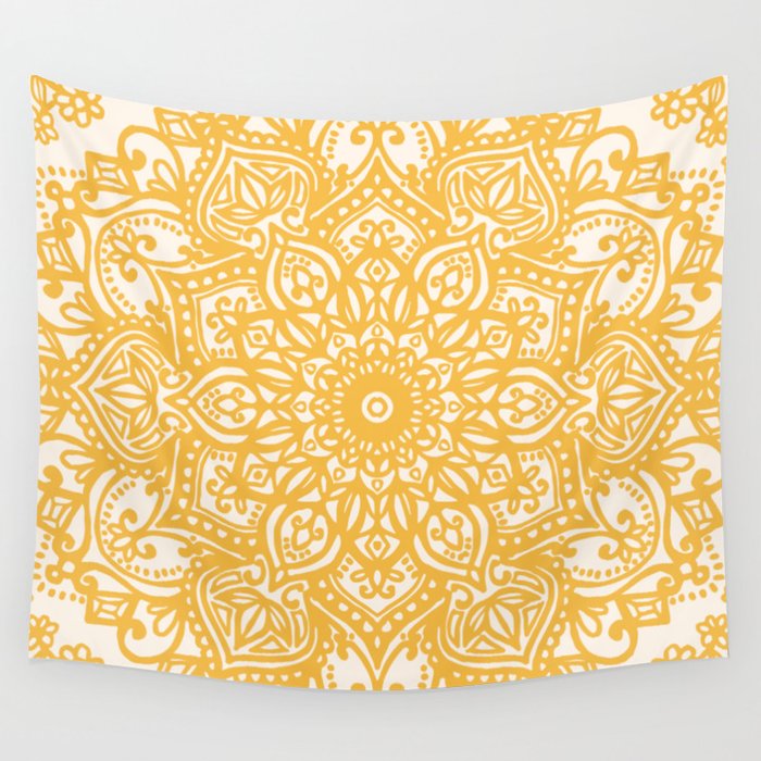Yellow mandala tapestry best sale