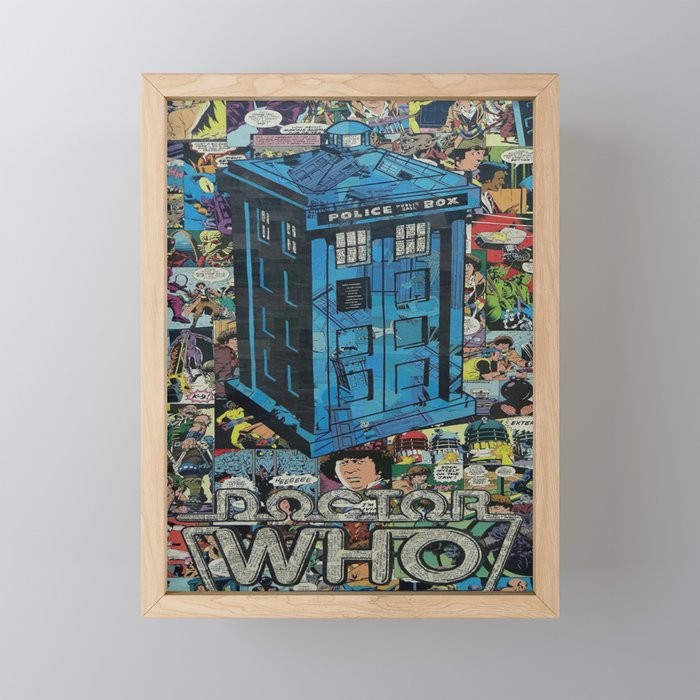Doctor Who Tardis Comic Framed Mini Art Print By Decygn