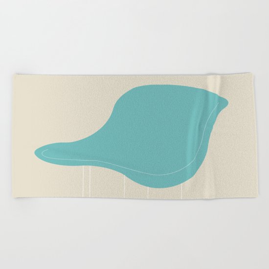 Blue La Chaise Chair by Charles & Ray Eames Beach Towel