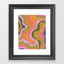 Colorful Swirl Lines in Spring Summer Colors Framed Art Print