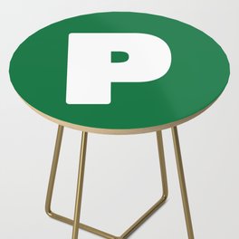 P (White & Olive Letter) Side Table