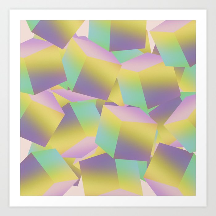Fade Cubes B2 Art Print
