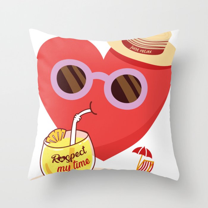 My Love Takes a Vacation Throw Pillow