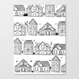 row of houses Canvas Print
