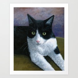 Cat 577 Tuxedo Cat Art Print