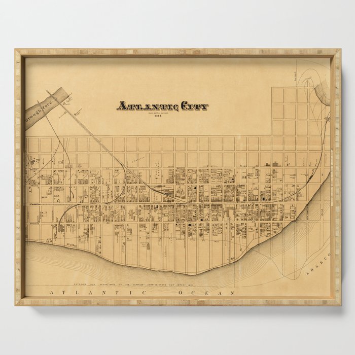 Map of Atlantic City 1877 Serving Tray
