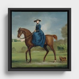 George Stubbs The Countess of Coningsby in the Costume of the Charlton Hunt (1760) painting in high resolution Framed Canvas