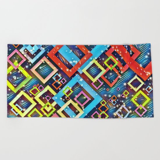 sparkling check pattern A Beach Towel