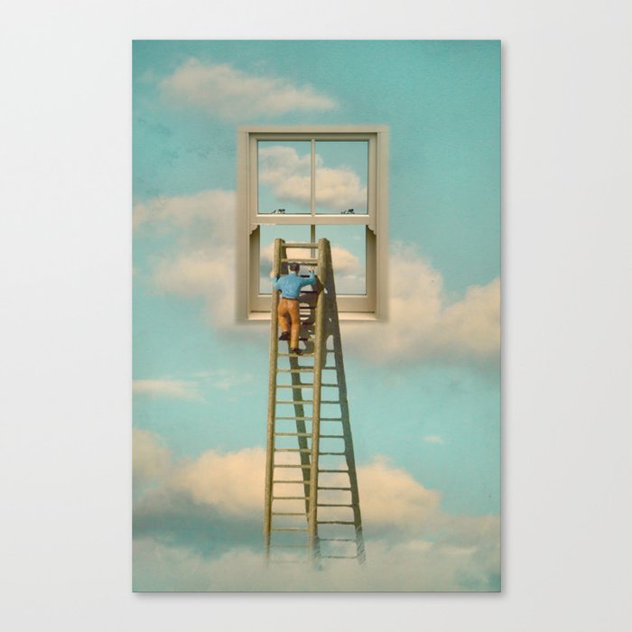 Window cleaner in the sky 02 Canvas Print
