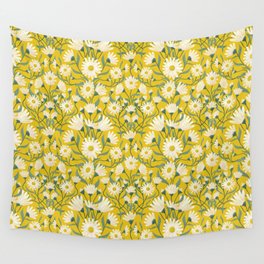 Climbing Daisies - In Yellow Wall Tapestry