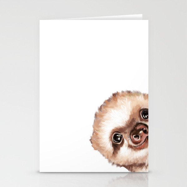 Sneaky Baby Sloth Stationery Cards