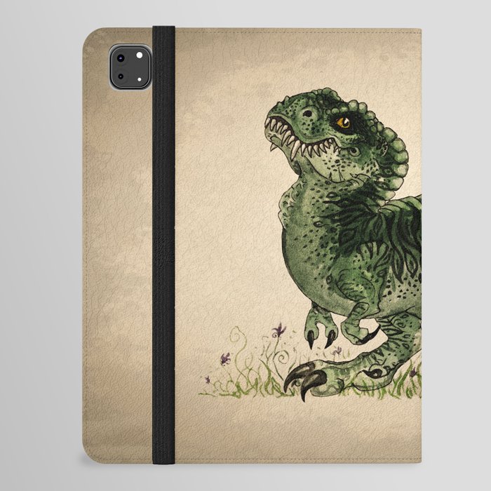 "Baby T-Rex" by Amber Marine ~ watercolor and ink, (Copyright 2013) iPad Folio Case