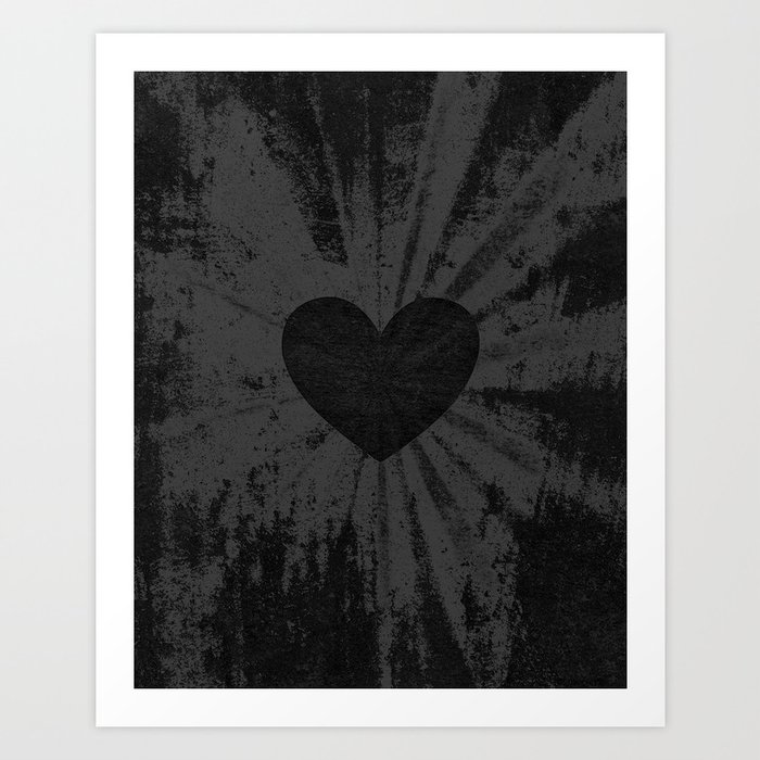 Black heart Art Print