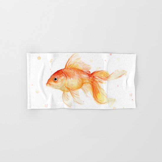 Goldfish Watercolor Fish Hand & Bath Towel