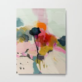 paysage abstract Metal Print | Morning, Tan, Digital, Beach, Coral, Sun, Pink, Tree, Painting, Watercolor 