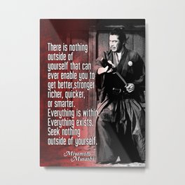 Miyamoto Musashi Samurai, Iaido, kendo, Aikido, Kenjutsu Metal Print