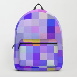 geometric square pixel pattern abstract background in blue pink purple Backpack