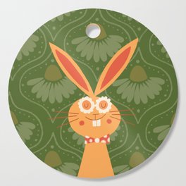Hoppy Easter Easter Bunny with Daisy Glasses Cutting Board