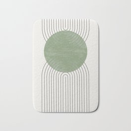 Green Moon Shape Bath Mat | Spring, Graphicdesign, Botanical, Sage Green, Midcentury, Abstract, Rainbow, Natural, Green, Sage 