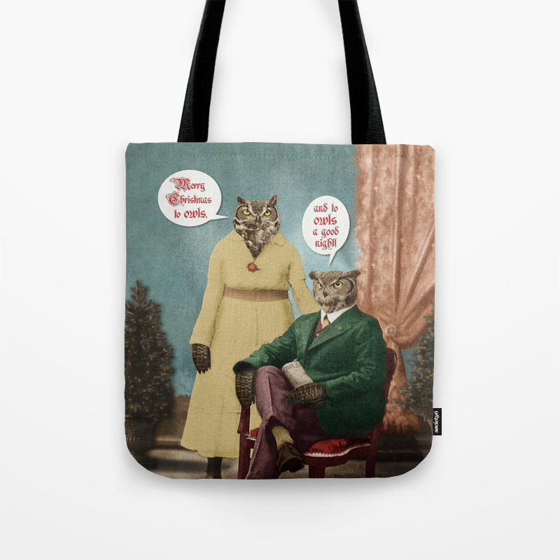 Merry Christmas To Owls And A Good Night Tote Bag