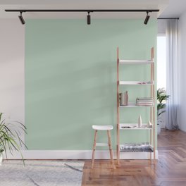 WISTFUL MIST pale green pastel solid color Wall Mural