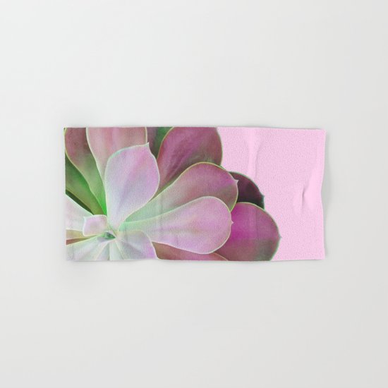 Acid Green and Pink Echeveria Hand & Bath Towel