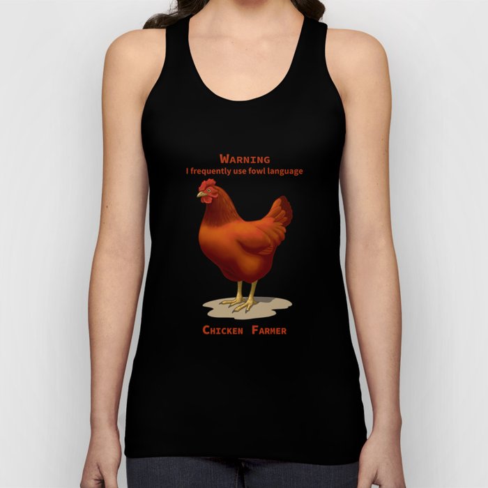 Funny Rhode Island Red Hen Fowl Language Chicken Farmer Tank Top