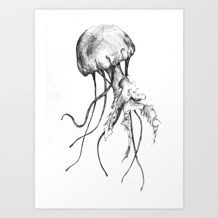 Inked Jellyfish Art Print By Sacrilence Society6