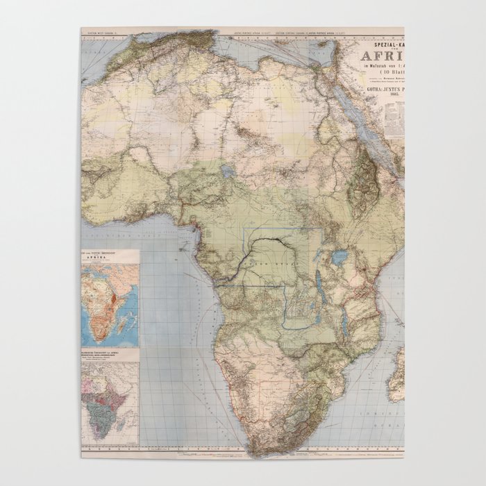 1885 Vintage Map of Africa Poster