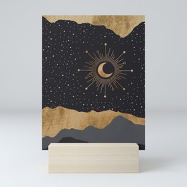 Starry Gold Night Mini Art Print