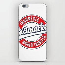 Indonesia backpacker world traveler logo iPhone Skin