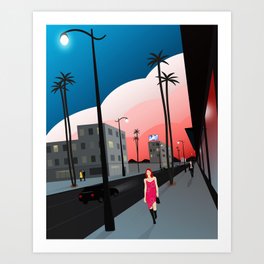 walking down LA Art Print