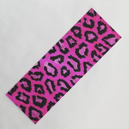 Fuchsia pink black leopard animal print gradient pattern Yoga Mat