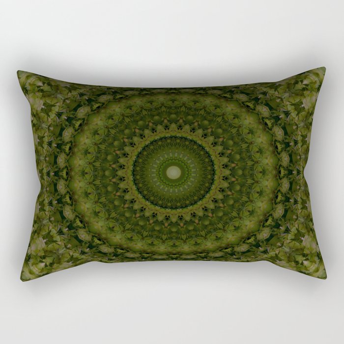 Mandala in olive green tones Rectangular Pillow