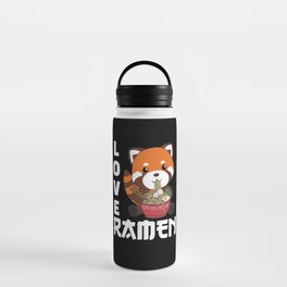 Powered By Ramen Cute Red Panda Eats Ramen Noodles Water Bottle