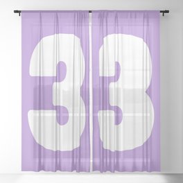 3 (White & Lavender Number) Sheer Curtain