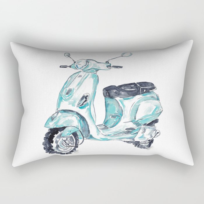 Vespa scooter print Kids room wall decor painting Rectangular Pillow