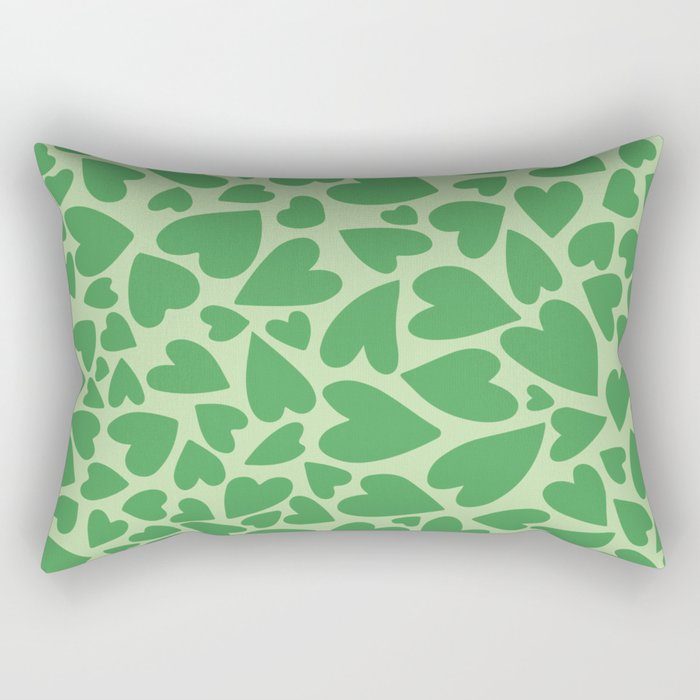 Forest Green Warped Hearts Rectangular Pillow
