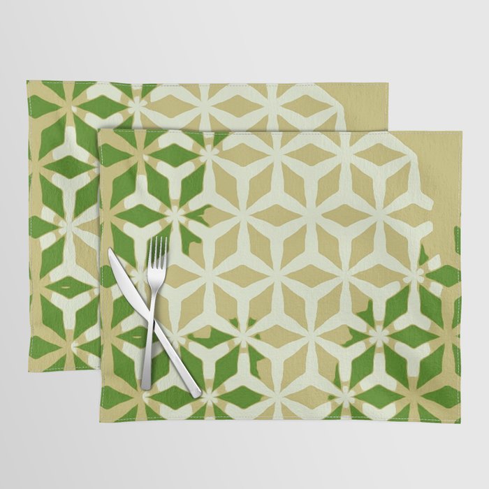 Retro Modern Color Block Yellow Green Beige Placemat